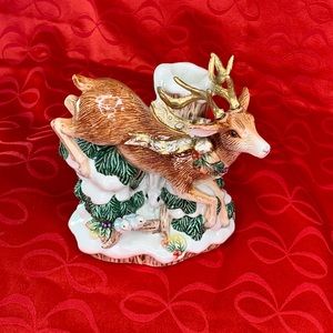 New Fitz and Floyd deer candle holder